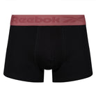 Reebok Mens Cotton Stretch 3 Pack Murchie Black Trunks - Black