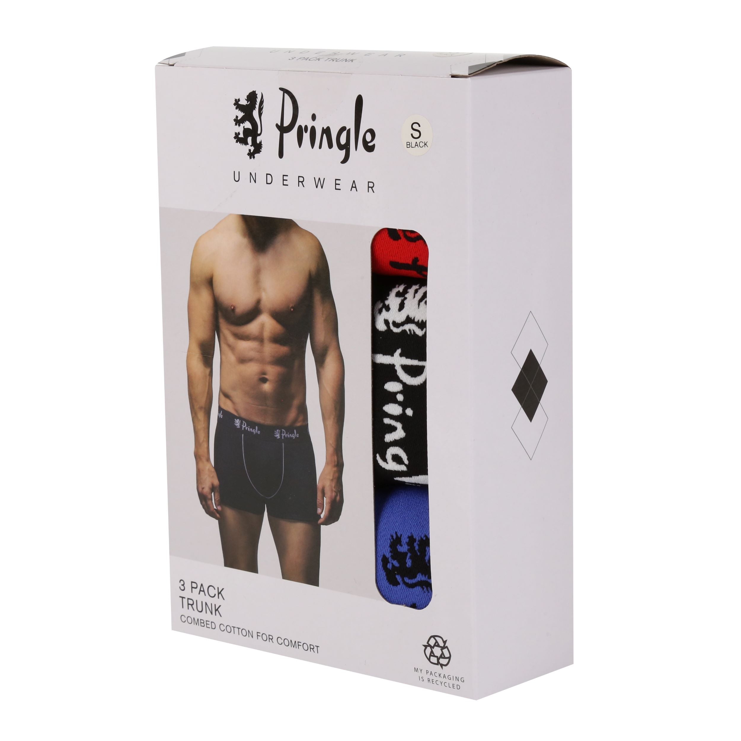 Pringle 3 Pack Cotton Stretch Men's Trunk - BMX