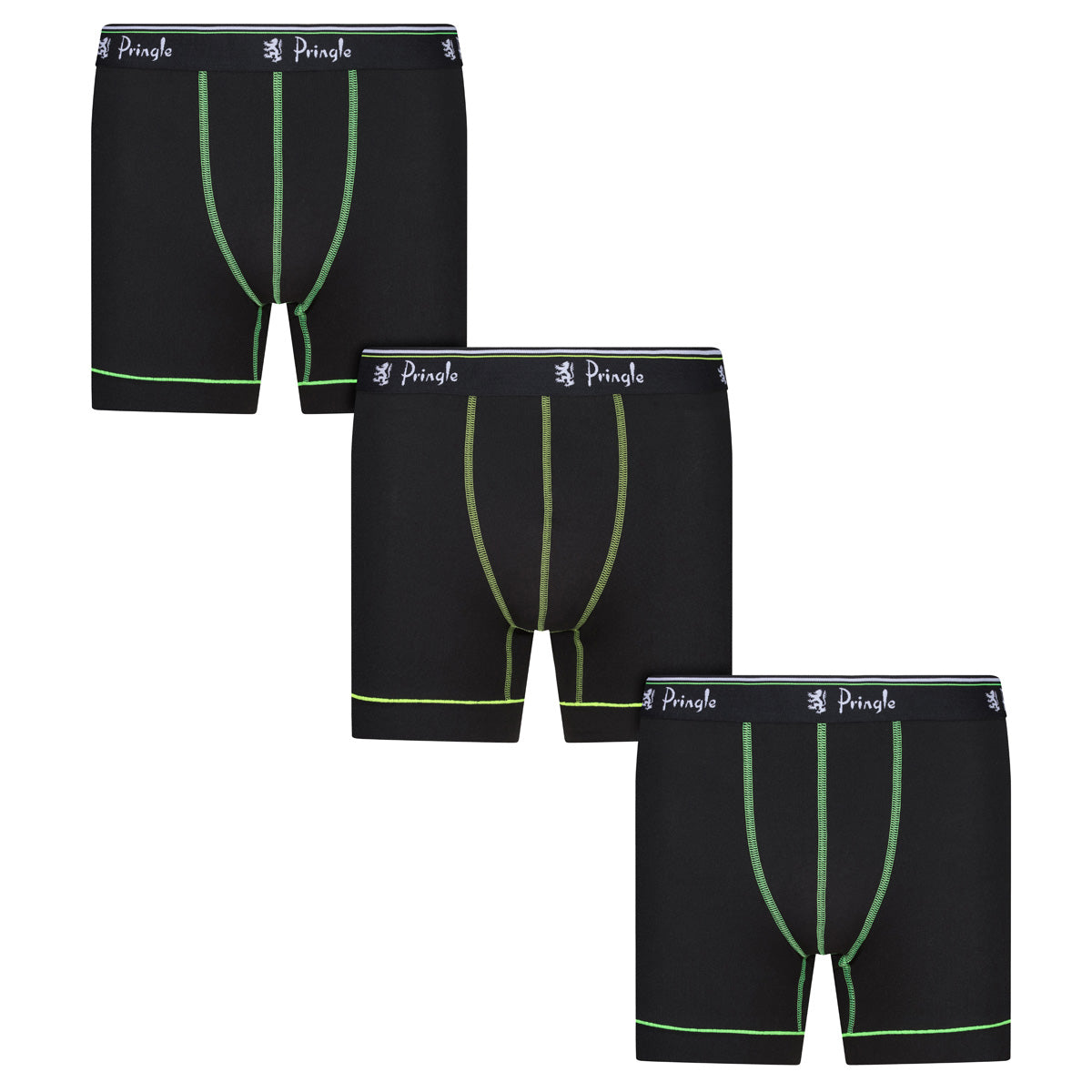 Pringle 3 Pack Men's Performance Sports Trunks - Black Boxers