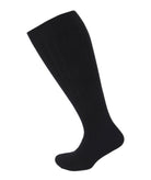 Viyella Mens Knee High Wool Ribbed Sock With Hand Linked Toe - Black