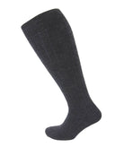 Viyella Mens Knee High Wool Ribbed Sock With Hand Linked Toe - City Grey