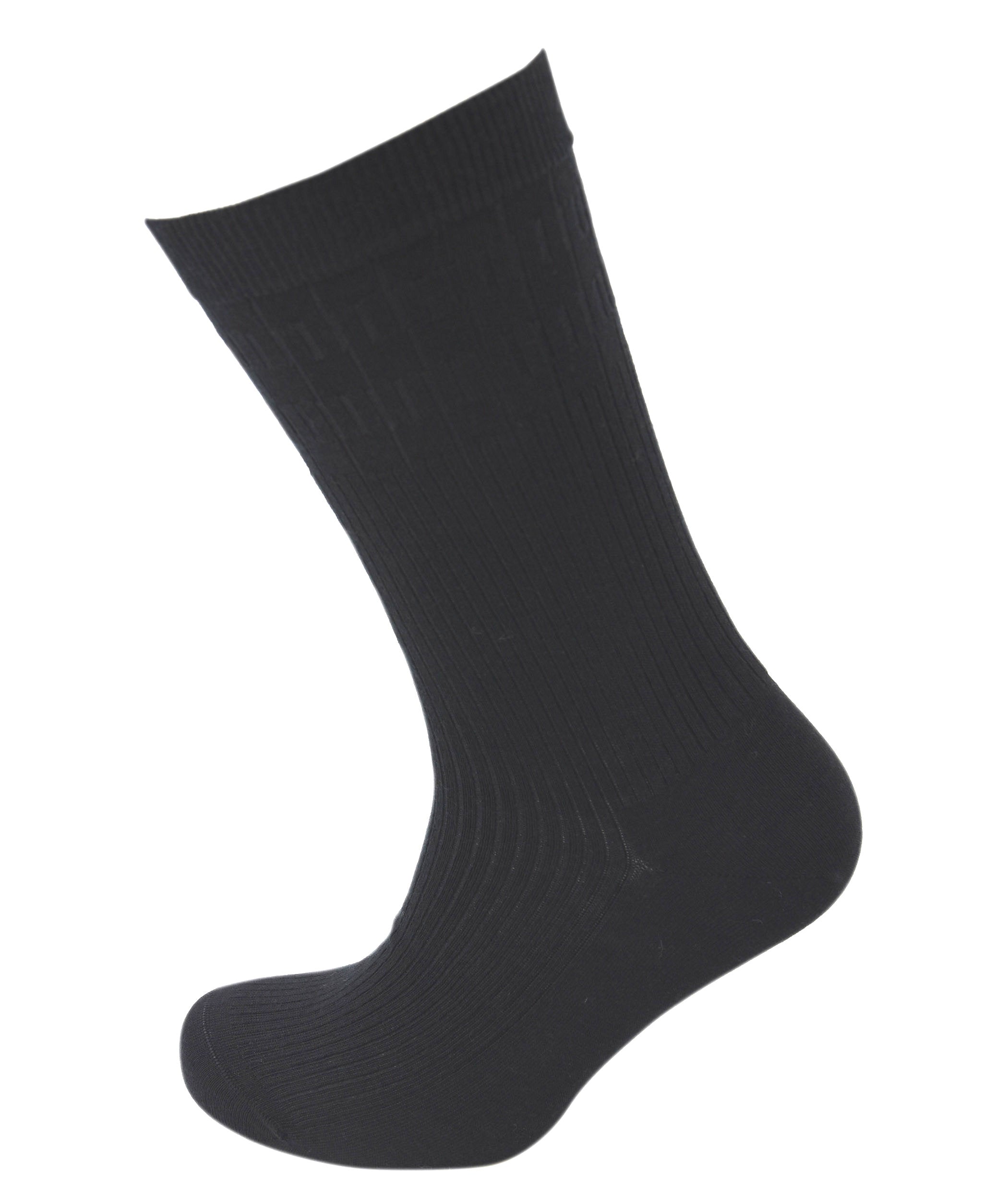 Viyella Mens Softouch Non Elastic Wool Socks With Hand Linked Toe - Black