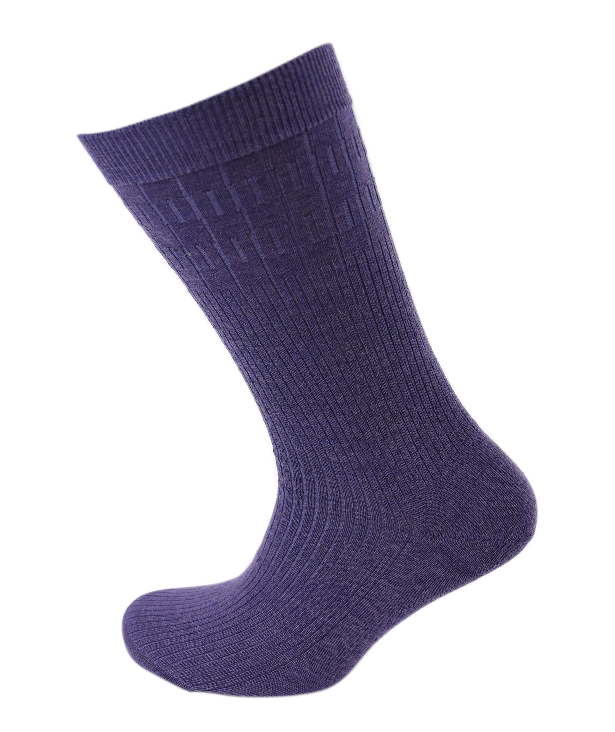 Viyella Mens Softouch Non Elastic Wool Socks With Hand Linked Toe - Purple