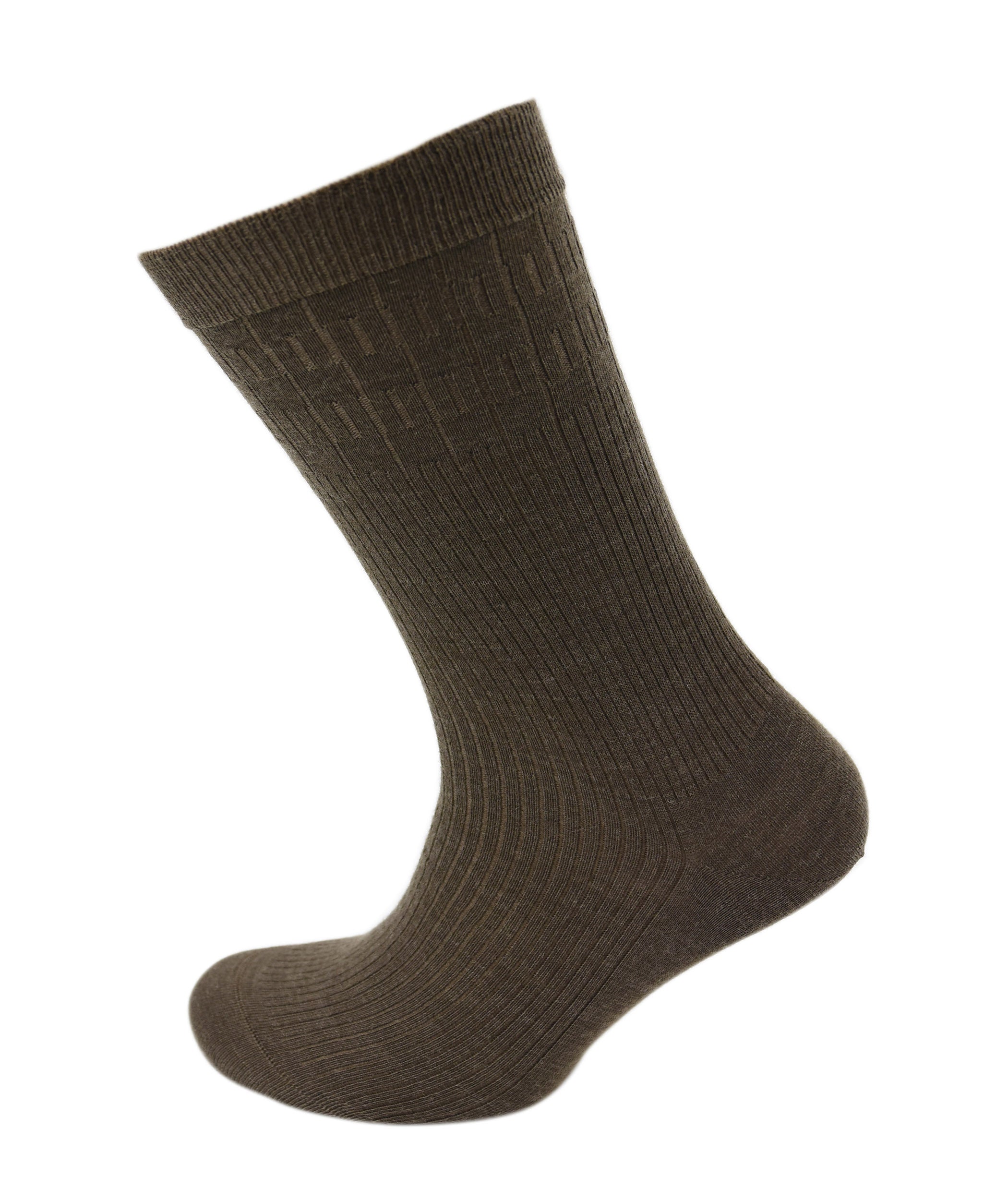 Viyella Mens Softouch Non Elastic Wool Socks With Hand Linked Toe - Mink