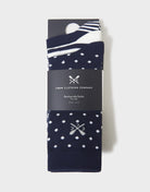 Crew Clothing 3 Pack Classic Bamboo Stripes & Dotted Socks - Navy/White