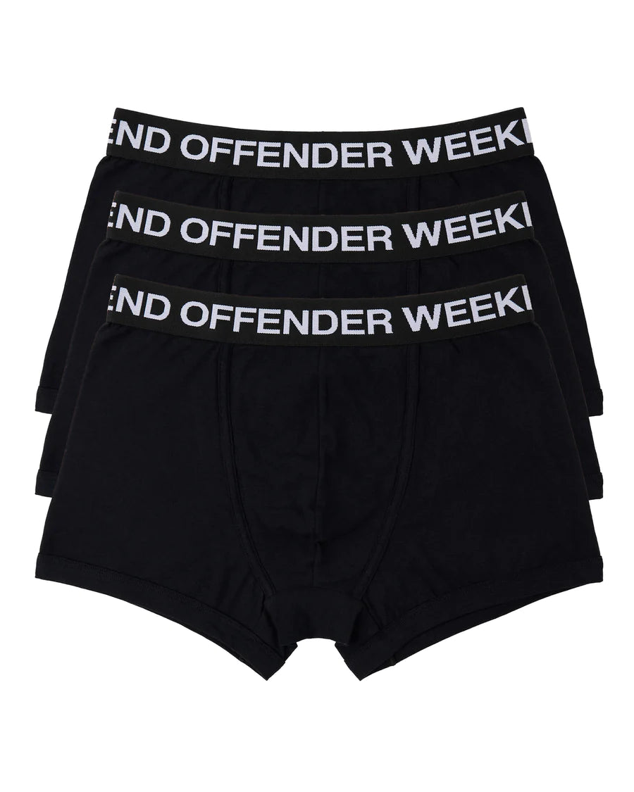 Weekend Offender Boxer Shorts Pack Of 3 Trunks - Black