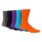 Jeff Banks Men's 5 Pack Rib Leisure Socks - Orange/Purple/Black/Grey/Blue