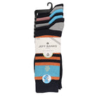 Jeff Banks Men's 7 Pack Cotton Block Stripes Socks - Navy