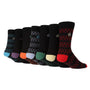 Jeff Banks Men's 7 Pack Hexagon Jacquard Socks - Black