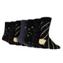Jeff Banks Men's 7 Pack Cotton Rich Socks - Black With Yellow/Blue/Green Spots