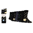 Jeff Banks Men's 7 Pack Cotton Rich Socks - Black With Yellow/Blue/Green Spots