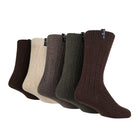 Jeff Banks 5 Pack Wool Mix Leisure Greenwich Socks - Beige / Brown