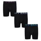 Jeff Banks Men's 3 Pack Black Bamboo Boxers - Black With Coloured Logos