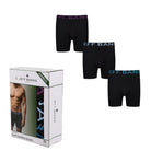 Jeff Banks Men's 3 Pack Black Bamboo Boxers - Black With Coloured Logos