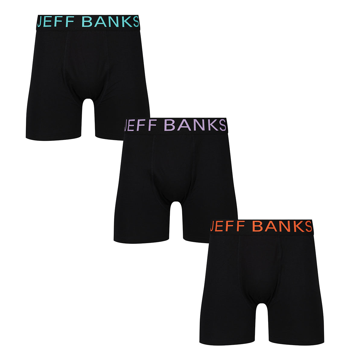 Jeff Banks Men's 3 Pack Black Bamboo Boxers - Black