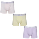 Jeff Banks Men's 3 Pack Cotton Fashion Trunks - Lillac/Yellow/Peach