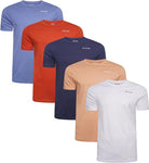 NICCE Mens Alvern Five Pack T-Shirts Denim/Burnt Orange/Navy/Sand/White