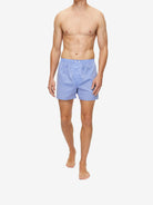 Derek Rose Men's Classic Fit Boxers -Amalfi Cotton Batiste Blue