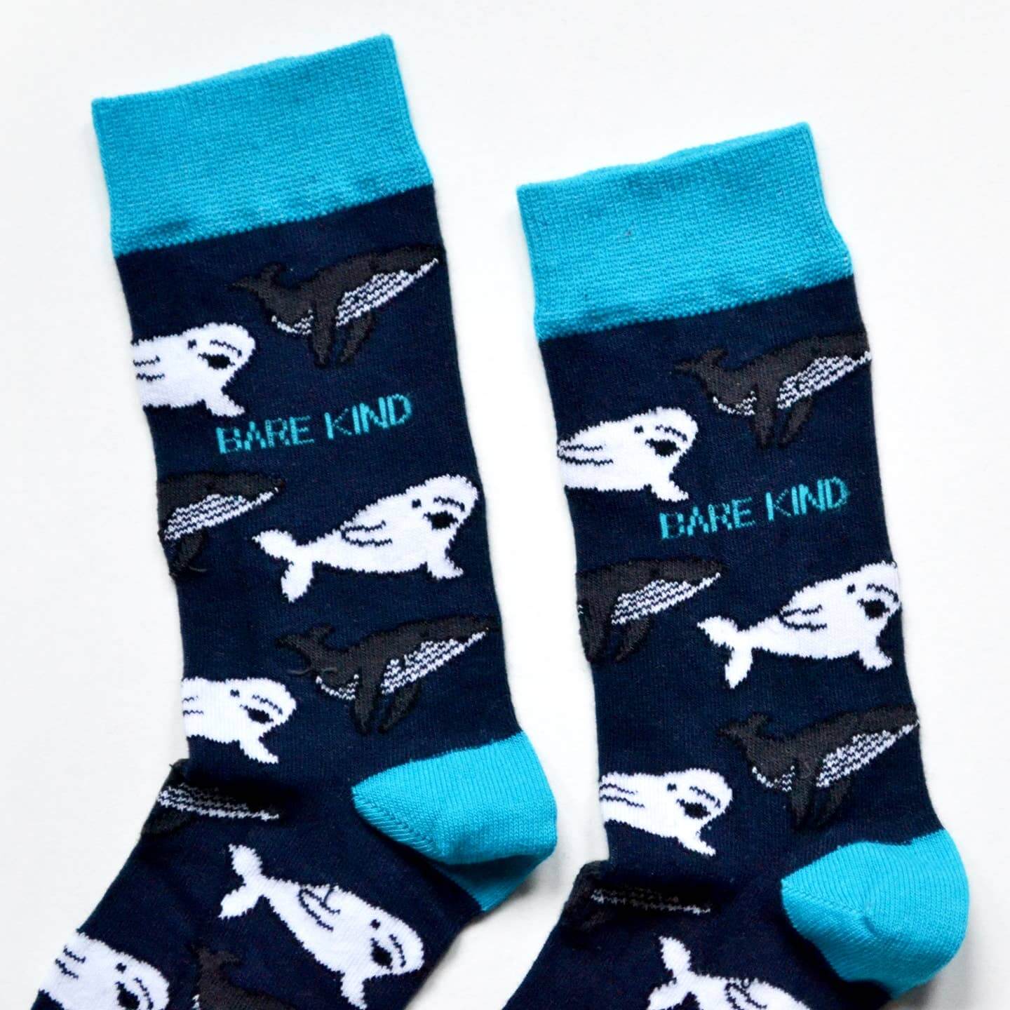 Bare Kind Socks - Save The Whale Bamboo Socks, Dark Navy