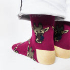 Bare Kind Socks - Save The Giraffe Bamboo Socks, Maroon