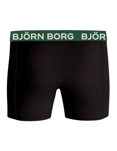 Björn Borg Cotton Stretch Boxer 7 Pack - Black With Coloured Waistbands