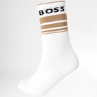 Boss 3 Pack Rib Stripe Socks - White/Black/Beige