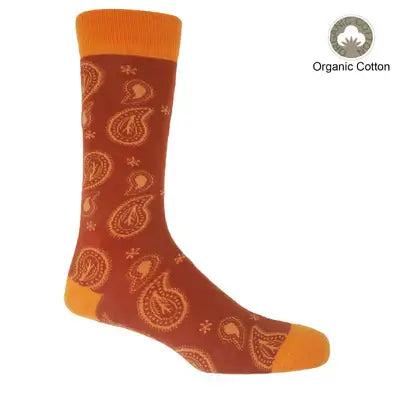 Peper Harow Paisley Men's Organic Cotton Socks- One Size ( UK 6-13 )