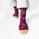 Bare Kind Socks - Save The Giraffe Bamboo Socks, Maroon