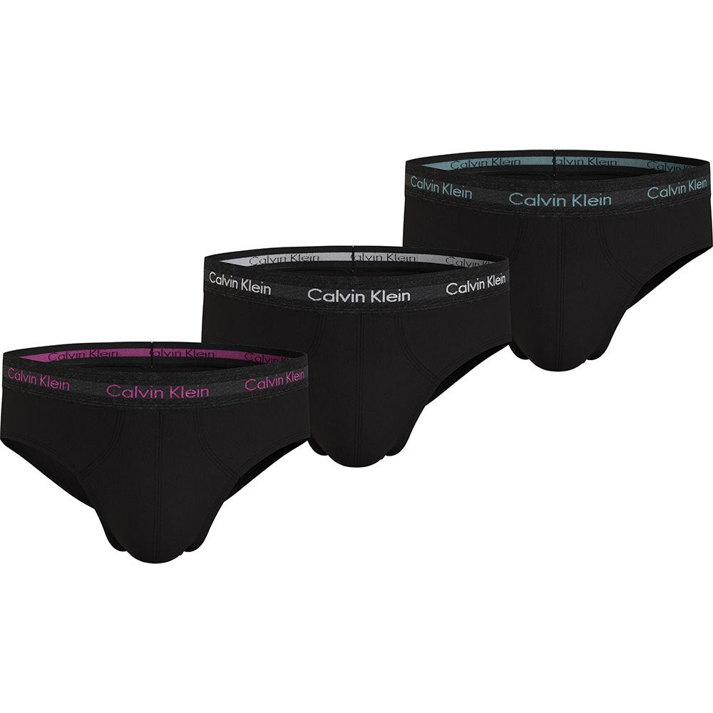 Calvin Klein 3 Pack Cotton Stretch Hip Briefs - Black Multicolour