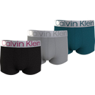 Calvin Klein 3 Pack Trunks - Steel Cotton - Black/Grey/Green