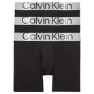 Calvin Klein 3 Pack Boxer Briefs Steel Cotton - Black