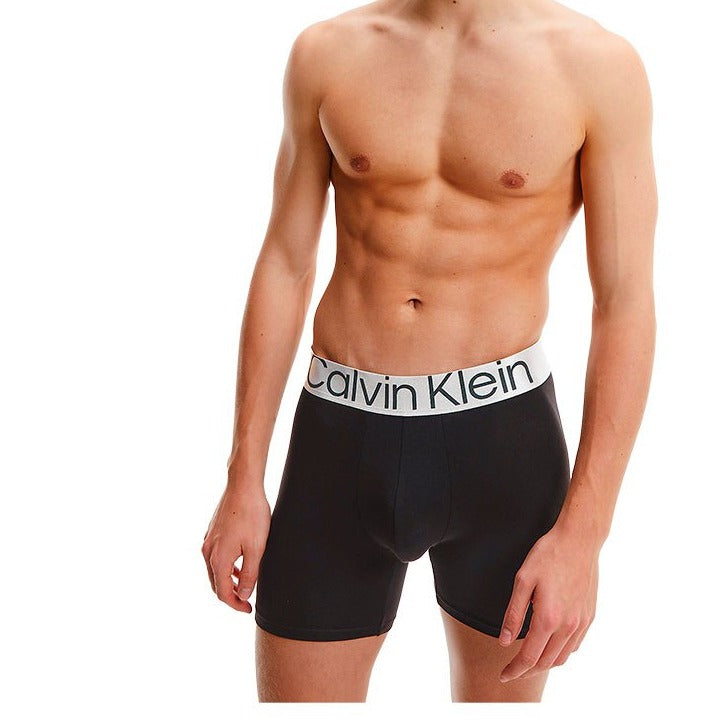 Calvin Klein 3 Pack Boxer Briefs Steel Cotton - Black