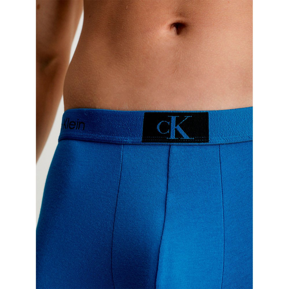 Calvin Klein 3 Pack CK96 Trunks - Blue / Green Print / Black