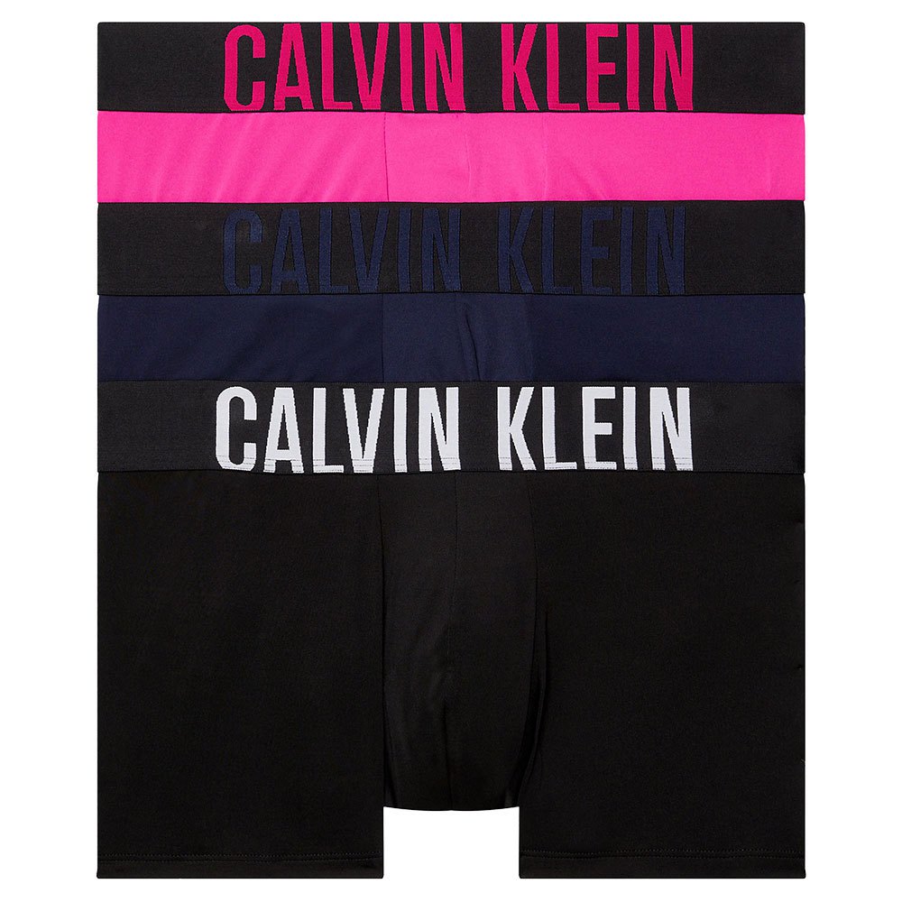 Calvin Klein Underwear 3 Pack Intense Power Microfibre Trunks - Hot Pink/Blue/Black