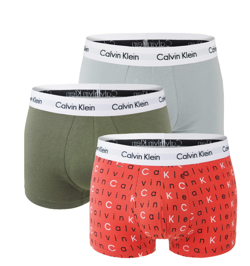 Calvin Klein 3 Pack Low rise Cotton Trunks - MultiColour