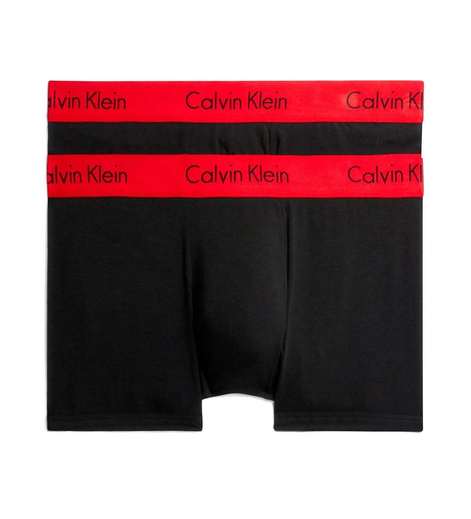 Calvin Klein 2-Pack Pro Stretch Boxer Trunks, Black with Red W/B