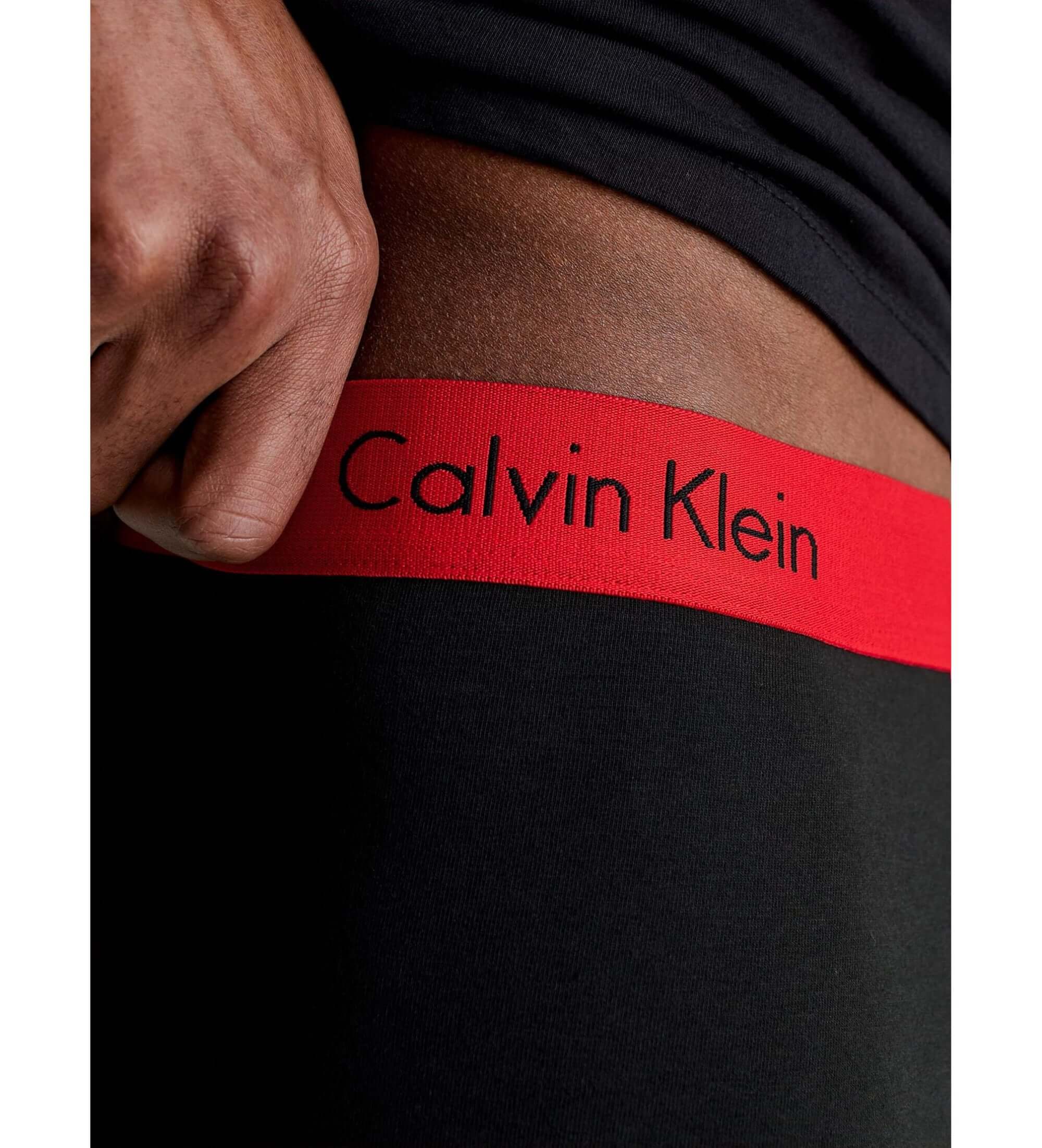 Calvin Klein 2-Pack Pro Stretch Boxer Trunks, Black with Red W/B