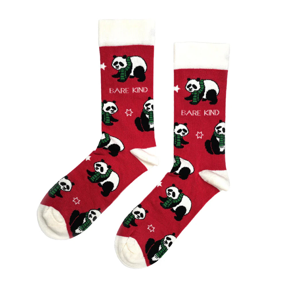 Bare Kind - Christmas Save the Pandas Bamboo Socks