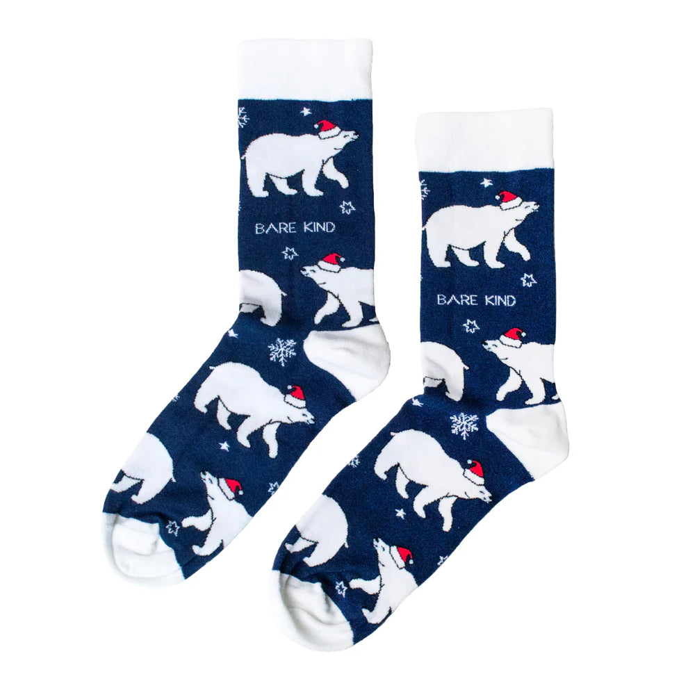 Bare Kind - Christmas Save the Polar Bear Bamboo Socks