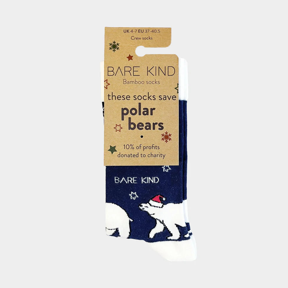 Bare Kind - Christmas Save the Polar Bear Bamboo Socks