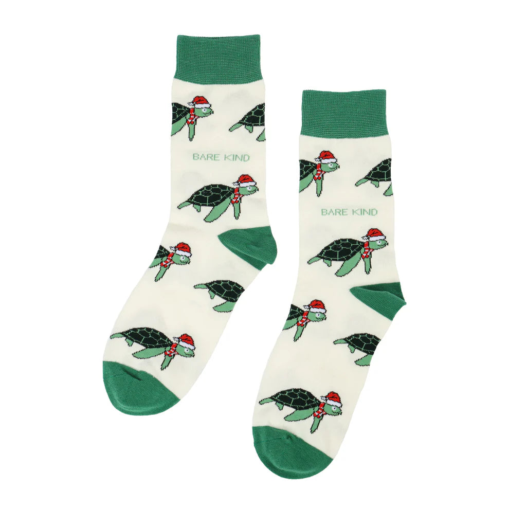 Bare Kind - Christmas Save the Turtle Bamboo Socks