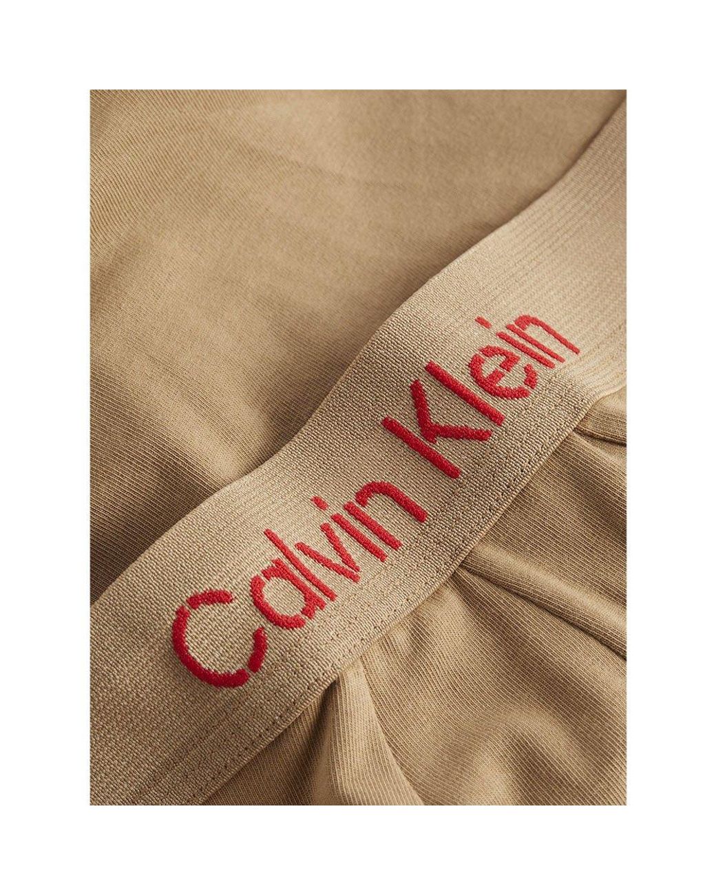 Calvin Klein 3 Pack Recycled Cotton Stretch Hip Briefs - Tigers Eye/Red