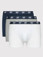 CR7 3-Pack Men's Cotton Fashion Trunk - Navy / Grey / White