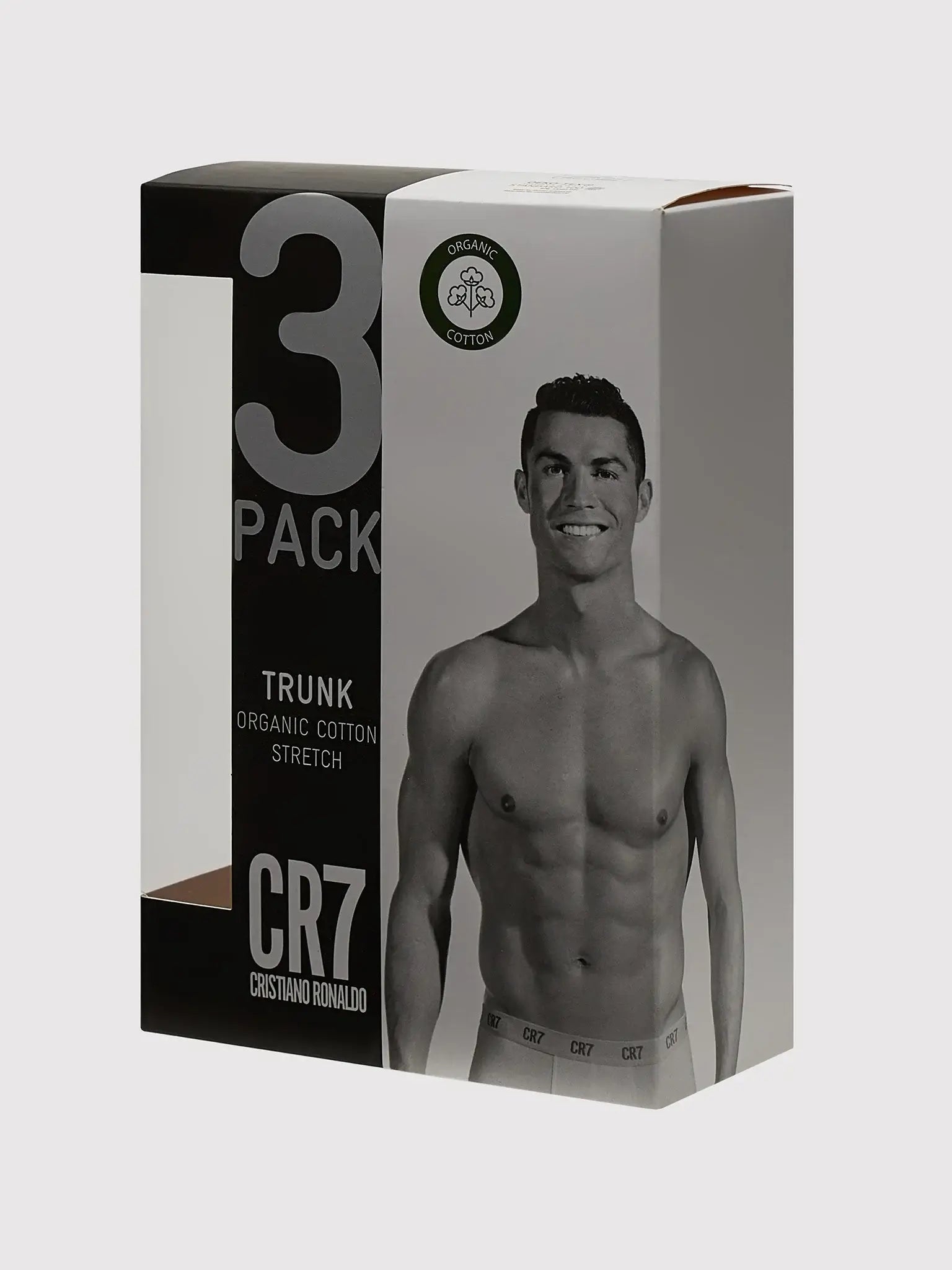 CR7 3-Pack Men's Cotton Fashion Trunk - Navy / Grey / White