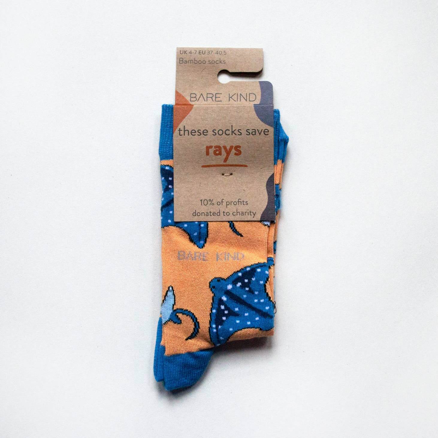 Bare Kind Socks - Save The Ray Bamboo Socks, Coral