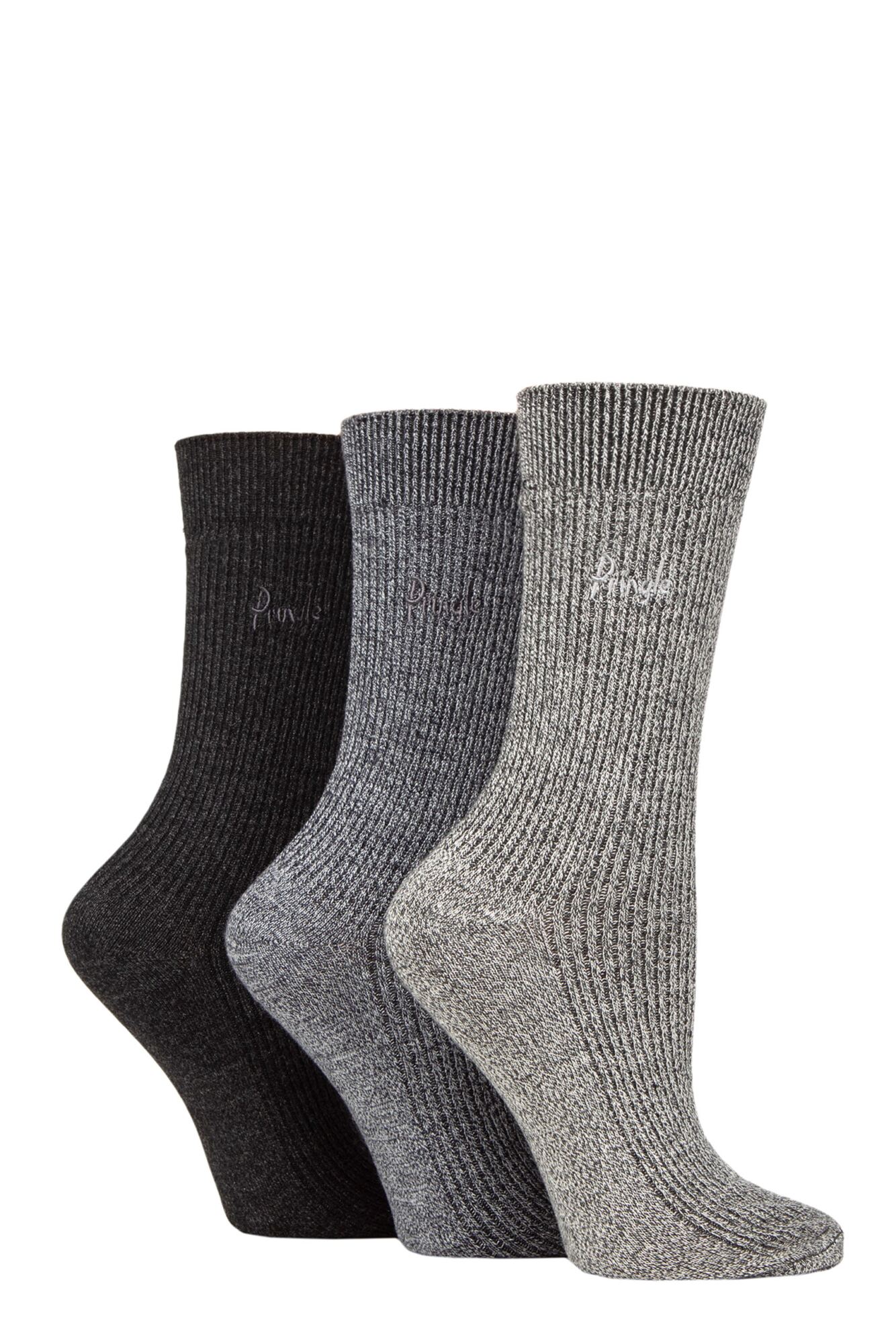 Pringle 3 Pack Ladies Leisure Bamboo Socks - One Size (4-8)