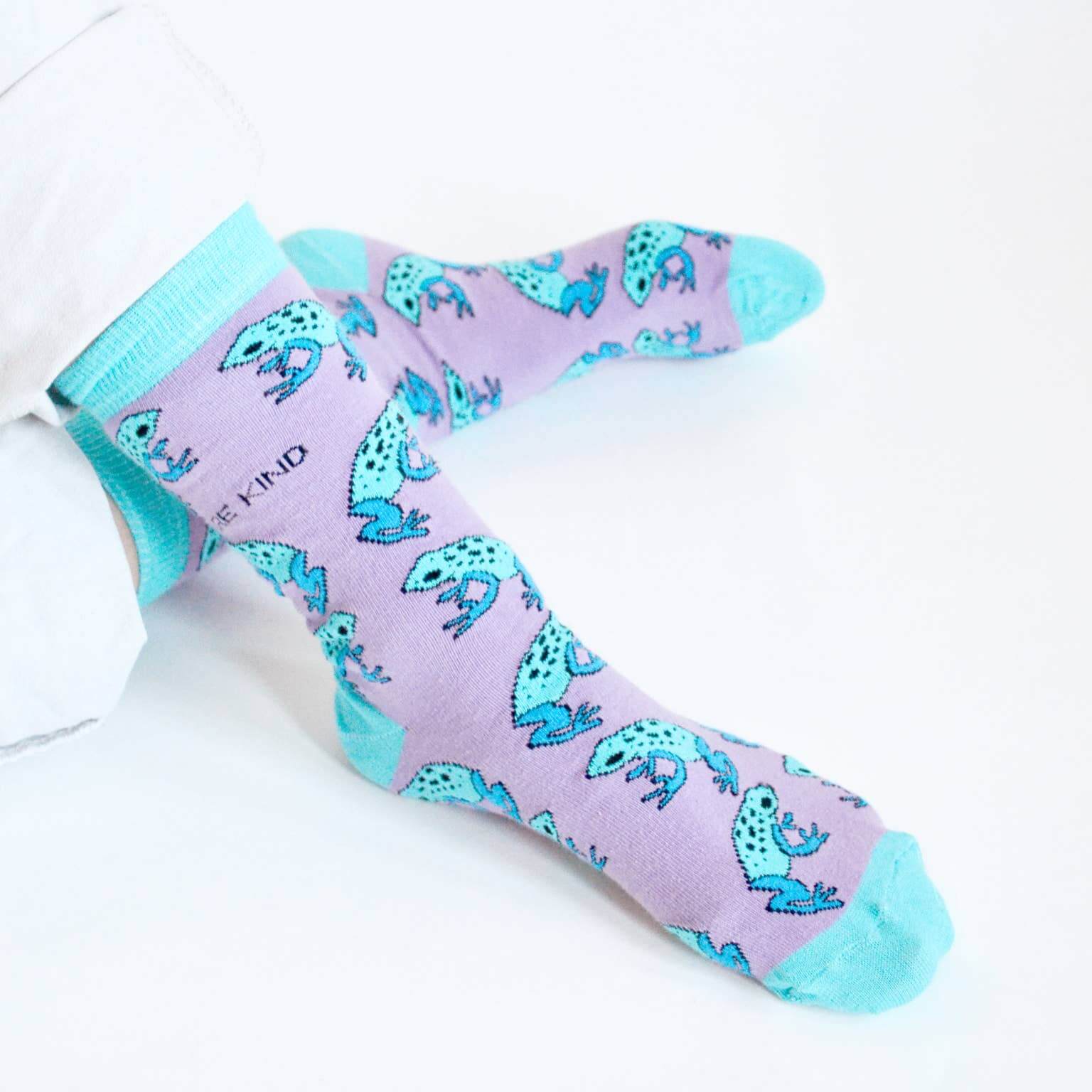 Bare Kind Socks - Save The Frog Bamboo Socks, Aqua