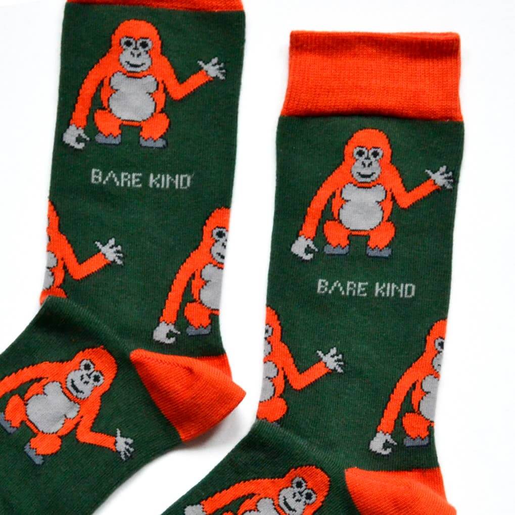 Bare Kind Socks - Save The Orangutan Bamboo Socks | Green