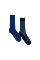 Boss 2 Pack Men's Mini Geom Blue Cotton Blend Sock