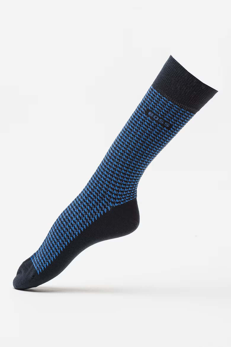 Boss 2 Pack Men's Mini Geom Blue Cotton Blend Sock